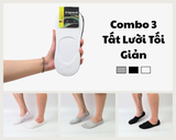 Combo 3 Đôi Tất Giày Lười Nam Cotton, Kháng Khuẩn-Khử Mùi, Chống Tuột Gót Bizmen