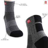 Tất, Vớ Nam Cotton Thể Thao Mạnh Mẽ Thoáng Khí, Kháng-Khuẩn-Khử Mùi Melange - MC.05.01