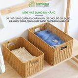 Giỏ nhựa giả mây BAMBOOO ECO đựng quần áo, đồ chơi, vật dụng gia đình, tủ kệ phòng khách, phòng ngủ