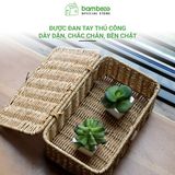 Hộp đựng đồ giả mây có nắp BAMBOOO ECO giỏ lưu trữ phong cách Châu Âu, tiện dụng cho gia đình