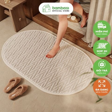Thảm nhung phòng tắm BAMBOOO ECO – siêu thấm hút, đế cao su chống trượt, nhanh khô