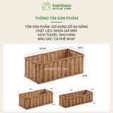 Hộp đựng đồ lặt vặt giả mây BAMBOOO ECO giỏ nhựa đựng điều khiển, gia vị, mỹ phẩm, vật dụng gia đình
