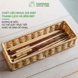 Hộp đựng đồ lặt vặt giả mây BAMBOOO ECO giỏ nhựa đựng điều khiển, gia vị, mỹ phẩm, vật dụng gia đình