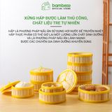 Xửng hấp tre đa năng BAMBOOO ECO lồng hấp bánh bao, dimsum có nắp, dùng trong nhà hàng, khách sạn