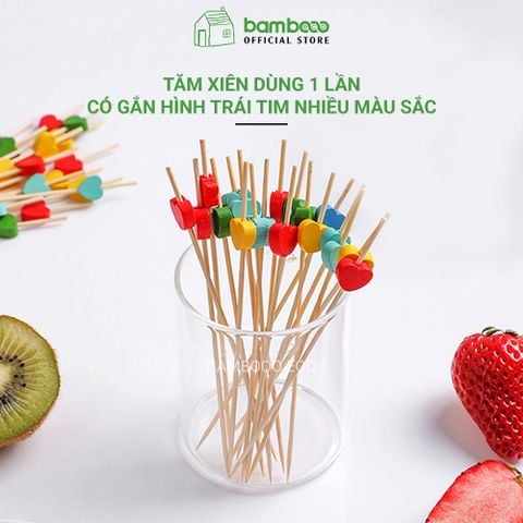 Tăm xiên tre đa năng BAMBOOO ECO trang trí cocktail, hoa quả