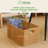 Giỏ nhựa giả mây BAMBOOO ECO đựng quần áo, đồ chơi, vật dụng gia đình, tủ kệ phòng khách, phòng ngủ