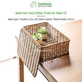 Hộp đựng đồ giả mây có nắp BAMBOOO ECO giỏ lưu trữ phong cách Châu Âu, tiện dụng cho gia đình