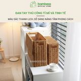 Giỏ nhựa giả mây có nắp BAMBOOO ECO thùng đựng đồ cao hẹp - tiết kiệm không gian - gọn gàng góc tủ