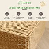 Giỏ nhựa giả mây BAMBOOO ECO đựng quần áo, đồ chơi, vật dụng gia đình, tủ kệ phòng khách, phòng ngủ
