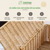 Hộp đựng dây điện giả mây, hộp che ổ cắm, quản lý dây sạc bàn làm việc, kệ tivi – BAMBOOO ECO