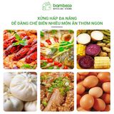 Xửng hấp tre đa năng BAMBOOO ECO lồng hấp bánh bao, dimsum có nắp, dùng trong nhà hàng, khách sạn