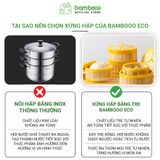 Xửng hấp tre đa năng BAMBOOO ECO lồng hấp bánh bao, dimsum có nắp, dùng trong nhà hàng, khách sạn