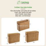 Giỏ nhựa giả mây có nắp BAMBOOO ECO thùng đựng đồ cao hẹp - tiết kiệm không gian - gọn gàng góc tủ