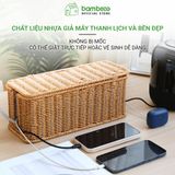 Hộp đựng dây điện giả mây, hộp che ổ cắm, quản lý dây sạc bàn làm việc, kệ tivi – BAMBOOO ECO