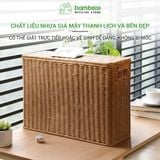 Giỏ nhựa giả mây có nắp BAMBOOO ECO thùng đựng đồ cao hẹp - tiết kiệm không gian - gọn gàng góc tủ