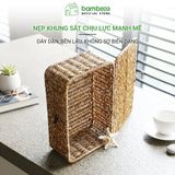 Hộp đựng đồ giả mây có nắp BAMBOOO ECO giỏ lưu trữ phong cách Châu Âu, tiện dụng cho gia đình