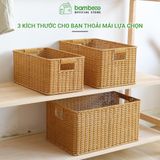 Giỏ nhựa giả mây BAMBOOO ECO đựng quần áo, đồ chơi, vật dụng gia đình, tủ kệ phòng khách, phòng ngủ