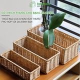 Hộp đựng đồ lặt vặt giả mây BAMBOOO ECO giỏ nhựa đựng điều khiển, gia vị, mỹ phẩm, vật dụng gia đình