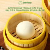 Xửng hấp tre đa năng BAMBOOO ECO lồng hấp bánh bao, dimsum có nắp, dùng trong nhà hàng, khách sạn