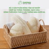 Bông tắm xơ mướp BAMBOOO ECO tự nhiên, tẩy da chết, massage linh hoạt