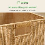 Giỏ nhựa giả mây BAMBOOO ECO đựng quần áo, đồ chơi, vật dụng gia đình, tủ kệ phòng khách, phòng ngủ