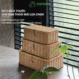 Hộp đựng đồ giả mây có nắp BAMBOOO ECO giỏ lưu trữ phong cách Châu Âu, tiện dụng cho gia đình