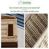 Giỏ nhựa giả mây có nắp BAMBOOO ECO thùng đựng đồ cao hẹp - tiết kiệm không gian - gọn gàng góc tủ