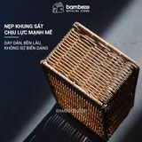 Hộp đựng đồ lặt vặt giả mây BAMBOOO ECO giỏ nhựa đựng điều khiển, gia vị, mỹ phẩm, vật dụng gia đình
