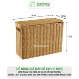 Giỏ nhựa giả mây có nắp BAMBOOO ECO thùng đựng đồ cao hẹp - tiết kiệm không gian - gọn gàng góc tủ