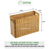 Giỏ nhựa giả mây có nắp BAMBOOO ECO thùng đựng đồ cao hẹp - tiết kiệm không gian - gọn gàng góc tủ