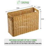 Giỏ nhựa giả mây có nắp BAMBOOO ECO thùng đựng đồ cao hẹp - tiết kiệm không gian - gọn gàng góc tủ
