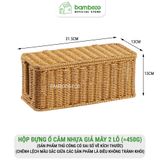 Hộp đựng dây điện giả mây, hộp che ổ cắm, quản lý dây sạc bàn làm việc, kệ tivi – BAMBOOO ECO