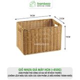 Giỏ nhựa giả mây BAMBOOO ECO đựng quần áo, đồ chơi, vật dụng gia đình, tủ kệ phòng khách, phòng ngủ