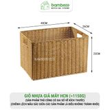 Giỏ nhựa giả mây BAMBOOO ECO đựng quần áo, đồ chơi, vật dụng gia đình, tủ kệ phòng khách, phòng ngủ