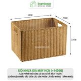 Giỏ nhựa giả mây BAMBOOO ECO đựng quần áo, đồ chơi, vật dụng gia đình, tủ kệ phòng khách, phòng ngủ