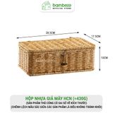 Hộp đựng đồ giả mây có nắp BAMBOOO ECO giỏ lưu trữ phong cách Châu Âu, tiện dụng cho gia đình