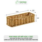 Hộp đựng đồ lặt vặt giả mây BAMBOOO ECO giỏ nhựa đựng điều khiển, gia vị, mỹ phẩm, vật dụng gia đình
