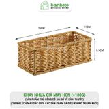 Hộp đựng đồ lặt vặt giả mây BAMBOOO ECO giỏ nhựa đựng điều khiển, gia vị, mỹ phẩm, vật dụng gia đình