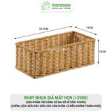 Hộp đựng đồ lặt vặt giả mây BAMBOOO ECO giỏ nhựa đựng điều khiển, gia vị, mỹ phẩm, vật dụng gia đình