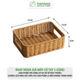 Giỏ đựng đồ giả mây BAMBOOO ECO hộp nhựa để điều khiển, đồ ăn vặt, mỹ phẩm, vật dụng gia đình