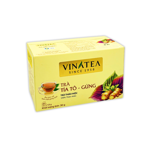 Trà Thảo Mộc Tía Tô - Gừng Vinatea 30g Túi Lọc