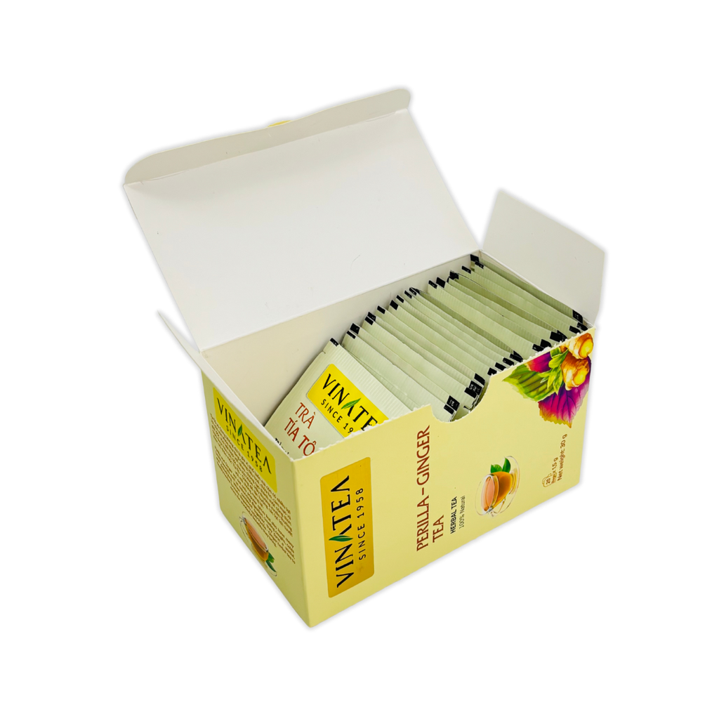 Trà Thảo Mộc Tía Tô - Gừng Vinatea 30g Túi Lọc