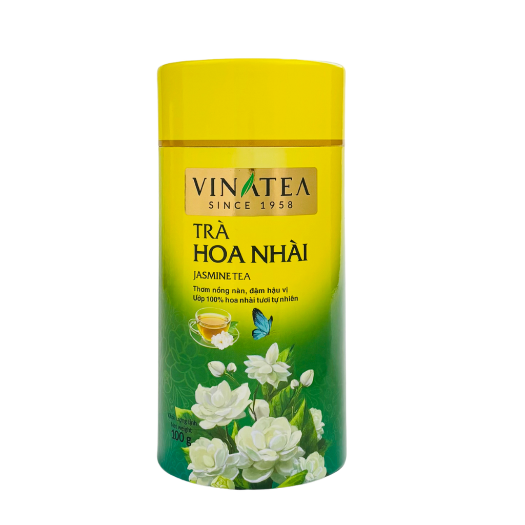 Trà Vinatea Ướp Nhài Tự Nhiên Lon Giấy 100 g