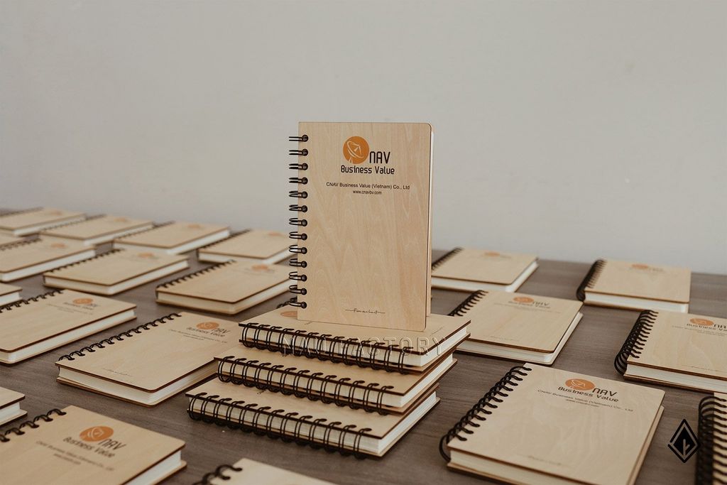Sổ tay gỗ Maple | In logo doanh nghiệp theo yêu cầu