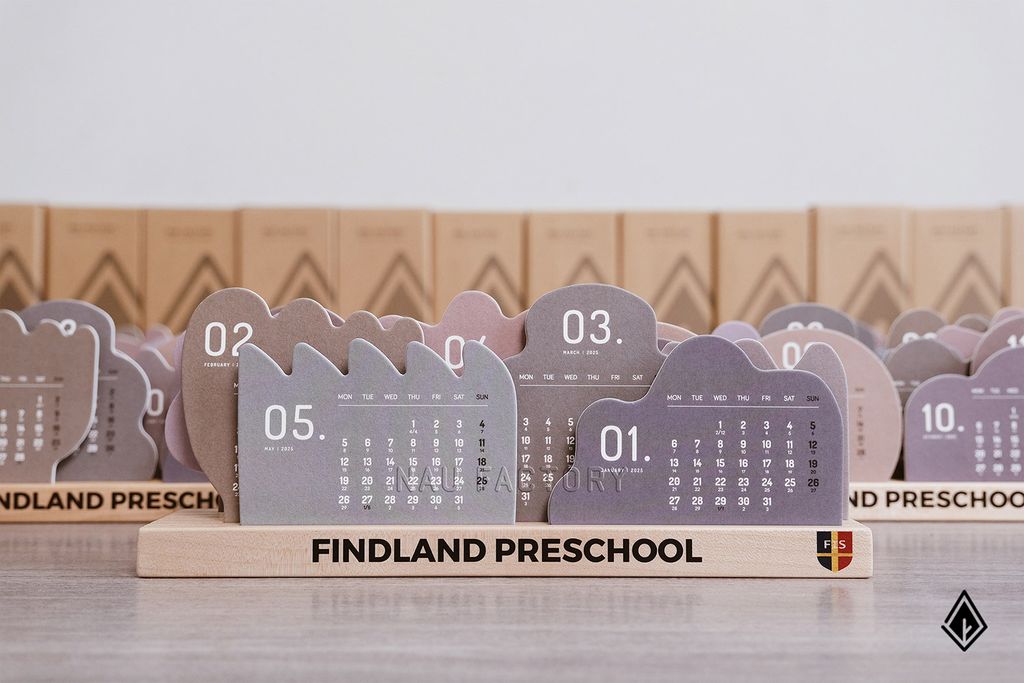 Lịch đám mây | In logo lên đế gỗ Maple nguyên khối