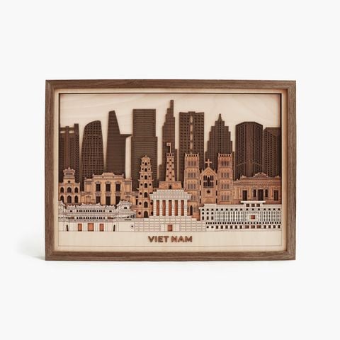 Tranh gỗ 3D Skyline | Việt Nam