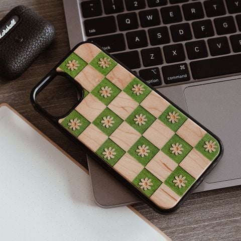 Hoa Daisy phối caro xanh