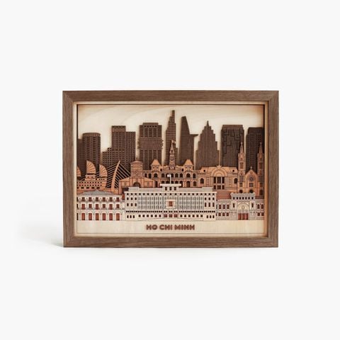 Tranh gỗ 3D Skyline | Hồ Chí Minh