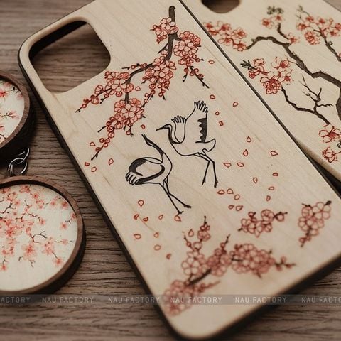 Đôi chim hạc anh đào