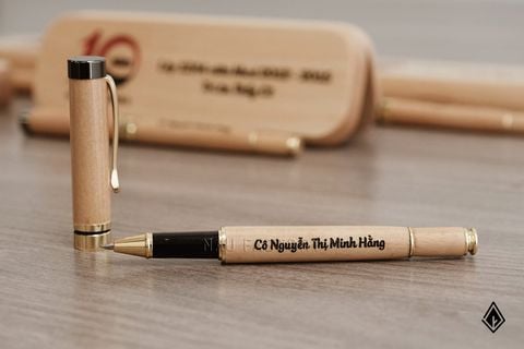 Set bút và hộp bút gỗ Maple | Quà tặng thầy, cô ý nghĩa